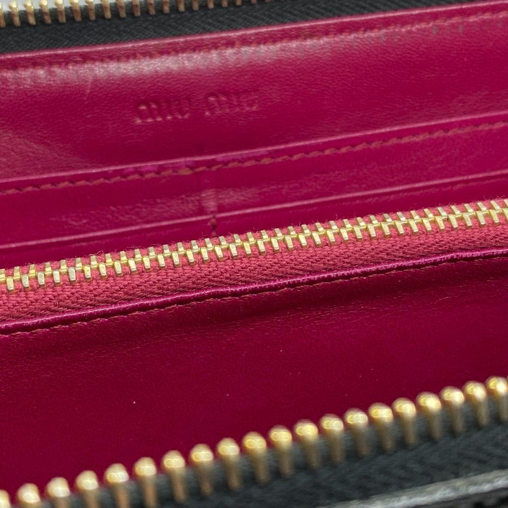 Authentic Miu Miu By Prada Black Zip Around Paten… - image 6